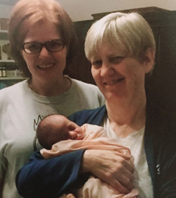 Chris Duffy, Midwife with Stella and student midwife.